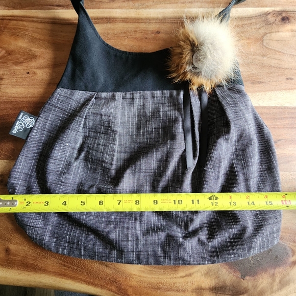 NEW C.divin handmade crossbody bag, black/ gray - Picture 11 of 13